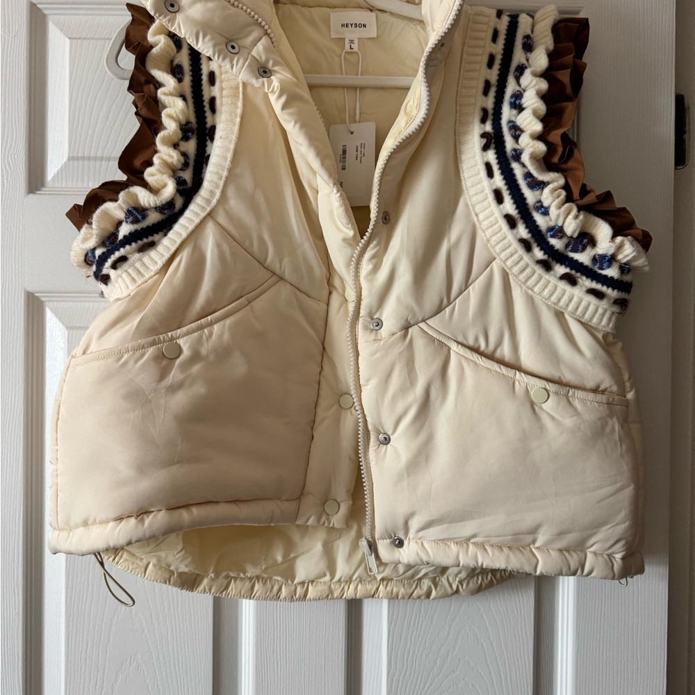 Beige Ruffled Vest